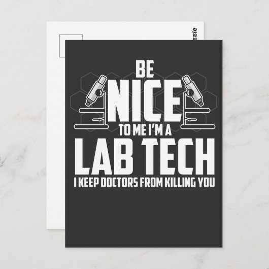 Carte Postale Cadeau technique de laboratoire Médicale - Technic (Devant / Derrière)