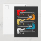 Carte Postale Cadeau vintage pour guitaristes (Devant / Derrière)