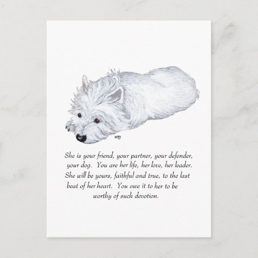 Carte Postale Cadeau West Highland White Terrier (Devant)