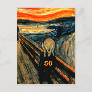 Carte Postale Cadeaux 50e Anniversaire, Le cri 50!