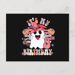 Carte Postale Cadeaux 8ème anniversaire Spooky Boo Groovy Rétro 