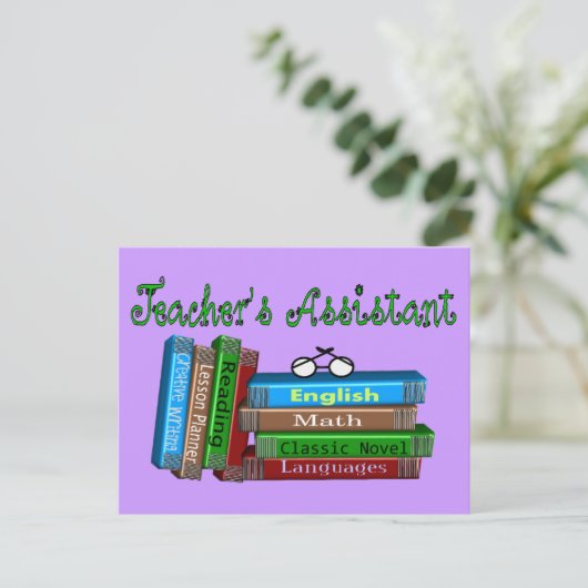 Carte Postale Cadeaux adjoints de l'enseignant "Stack of Books" (Debout devant)