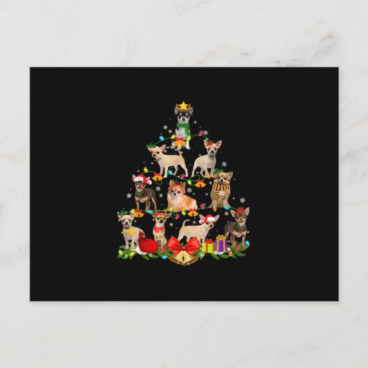 Carte Postale Cadeaux Amoureux de les chiens Chihuahua Arbre Lum (Devant)