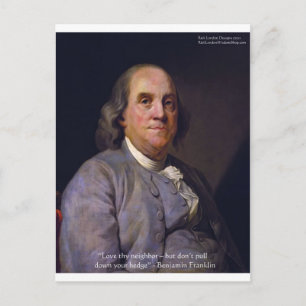 Carte Postale Cadeaux avec la citation de Ben Franklin "Aime ton
