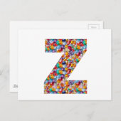 Carte Postale Cadeaux d'anniversaire Alpha ZZZ z ZZ incrustés de (Devant / Derrière)