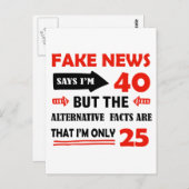 Carte Postale Cadeaux d'anniversaire de 40e année (Devant / Derrière)