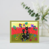 Carte Postale Cadeaux d'art Amoureux de les chats noirs (Debout devant)