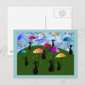 Carte Postale Cadeaux d'art Amoureux de les chats noirs (Devant / Derrière)