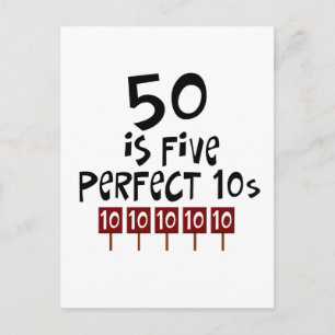 Carte Postale Cadeaux de 50e anniversaire, 50 est 5 10s parfaits