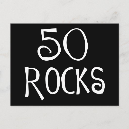 Carte Postale Cadeaux de 50e anniversaire, 50 ROCKS (Devant)
