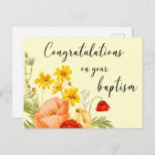 Carte Postale Cadeaux de baptême JW - Fleur rouge  (Devant / Derrière)