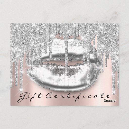Carte Postale Cadeaux de certificat Kiss LIps Maquillage gris (Dos)