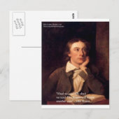 Carte Postale Cadeaux de citations de John Keats "Blossom" T-shi (Devant / Derrière)