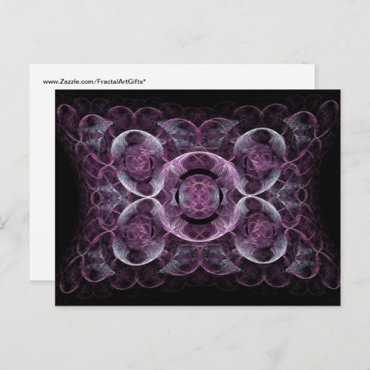 Carte Postale Cadeaux de design d'art fractal Abstrait violet (Devant / Derrière)