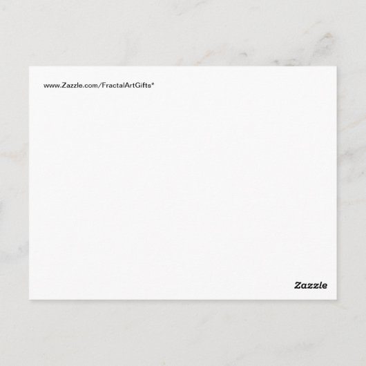 Carte Postale Cadeaux de design d'art fractal Abstrait violet (Dos)