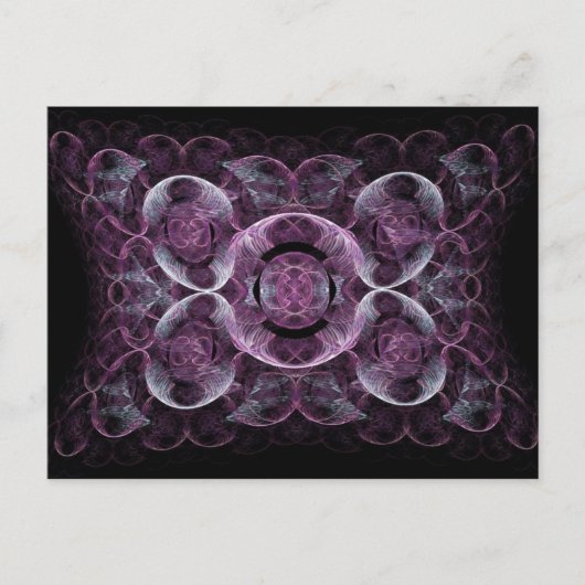 Carte Postale Cadeaux de design d'art fractal Abstrait violet (Devant)