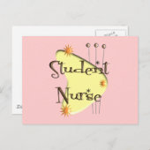 Carte Postale Cadeaux de design rétro pour infirmière étudiante (Devant / Derrière)
