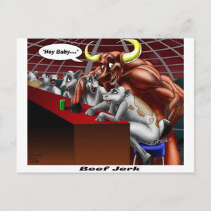 Carte Postale Cadeaux de dessin animé drôle de vache et de taure