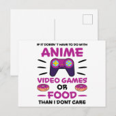 Carte Postale Cadeaux de jeux vidéo de nourriture animée Manga J (Devant / Derrière)