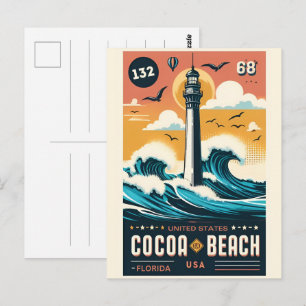 Carte Postale Cadeaux de la côte de la ville de Cocoa Beach en F