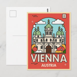 Carte Postale Cadeaux de la ville historique rétro de Vienne Aut