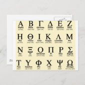 Carte Postale cadeaux de l'alphabet grec (Devant / Derrière)