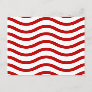 Carte Postale Cadeaux de motifs rayés de lignes ondulées rouges 
