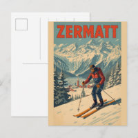 Cadeaux de nature de ski ZERMATT vintage Suisse