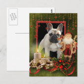 Carte Postale Cadeaux de Noël pour Bouledogue Français (Devant / Derrière)