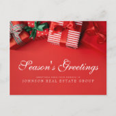Carte Postale Cadeaux de Noël Rouge | BONNES FÊTES (Devant)