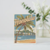 Carte Postale Cadeaux de plage tropicale de Honolulu à Hawaï (Debout devant)