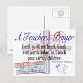 Carte Postale Cadeaux de prière de l'enseignant—Enseignant uniqu (Devant / Derrière)