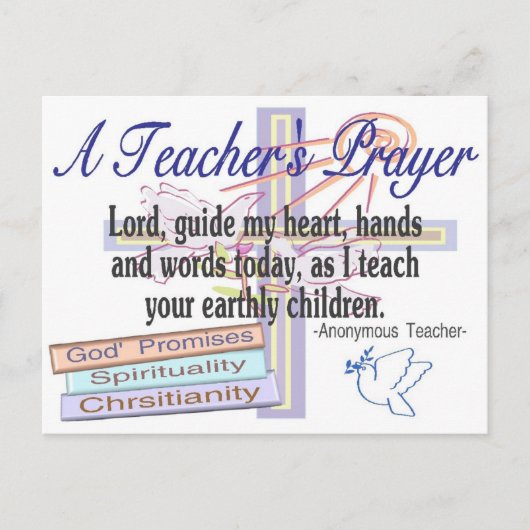 Carte Postale Cadeaux de prière de l'enseignant—Enseignant uniqu (Devant)