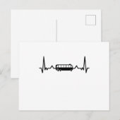 Carte Postale Cadeaux de rythme cardiaque de chauffeur d'autobus (Devant / Derrière)