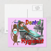 Carte Postale Cadeaux de singe de soc hygiéniste dentaire (Devant / Derrière)
