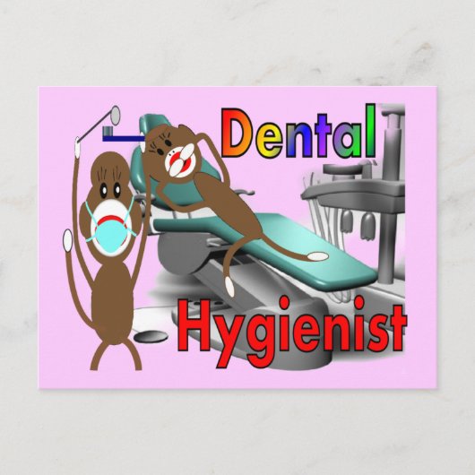 Carte Postale Cadeaux de singe de soc hygiéniste dentaire (Devant)