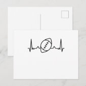 Carte Postale Cadeaux de sports Rugby Heartbeat (Devant / Derrière)