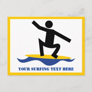 Carte Postale Cadeaux de surf, surfer sur sa planche de surf