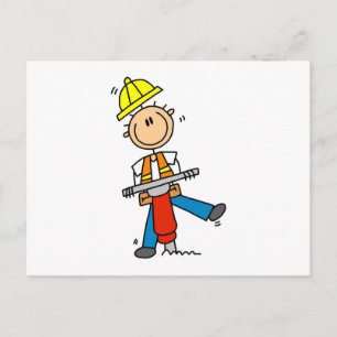 Carte Postale Cadeaux de travailleur du bâtiment avec marteau-pi