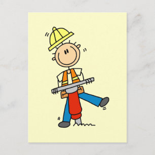 Carte Postale Cadeaux de travailleur du bâtiment avec marteau-pi