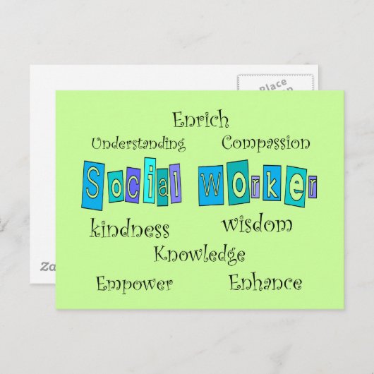 Carte Postale Cadeaux de travailleurs sociaux (Devant / Derrière)