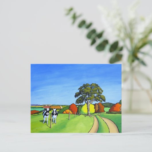 Carte Postale Cadeaux de vache noir et blanc (Debout devant)