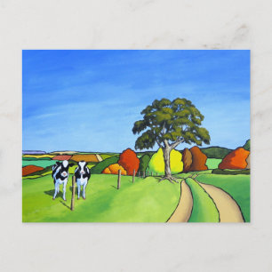 Carte Postale Cadeaux de vache noir et blanc