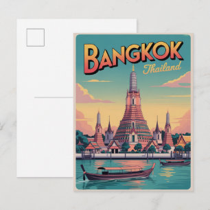 Carte Postale cadeaux de voyage de la ville de Bangkok vintage W