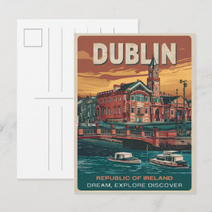 Carte Postale Cadeaux de voyage de la ville de Dublin vintage, R