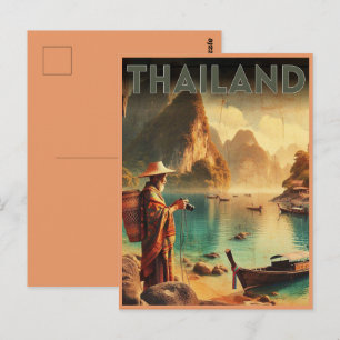 Carte Postale Cadeaux de voyage pour homme vintage Thaïlande