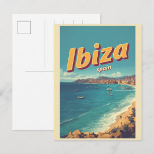 Carte Postale cadeaux de voyage vintage espagne IBIZA îles Baléa