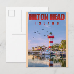 Carte Postale Cadeaux de voyage vintage phare de l'île de Hilton