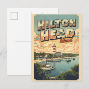 Carte Postale Cadeaux de voyage vintage phare de l'île de Hilton