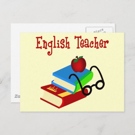 Carte Postale Cadeaux d'enseignant anglais (Devant / Derrière)